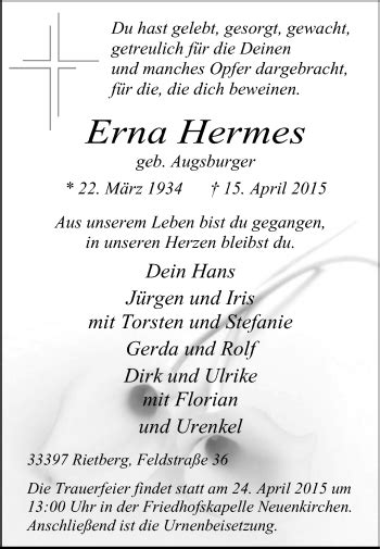 erna hermes|Charlotte Erna Hermes,, died 2000 .